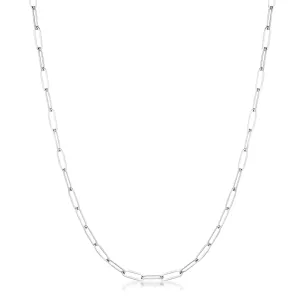 Kaylee 18” Silver Petite Paperclip Chain Linked Necklace