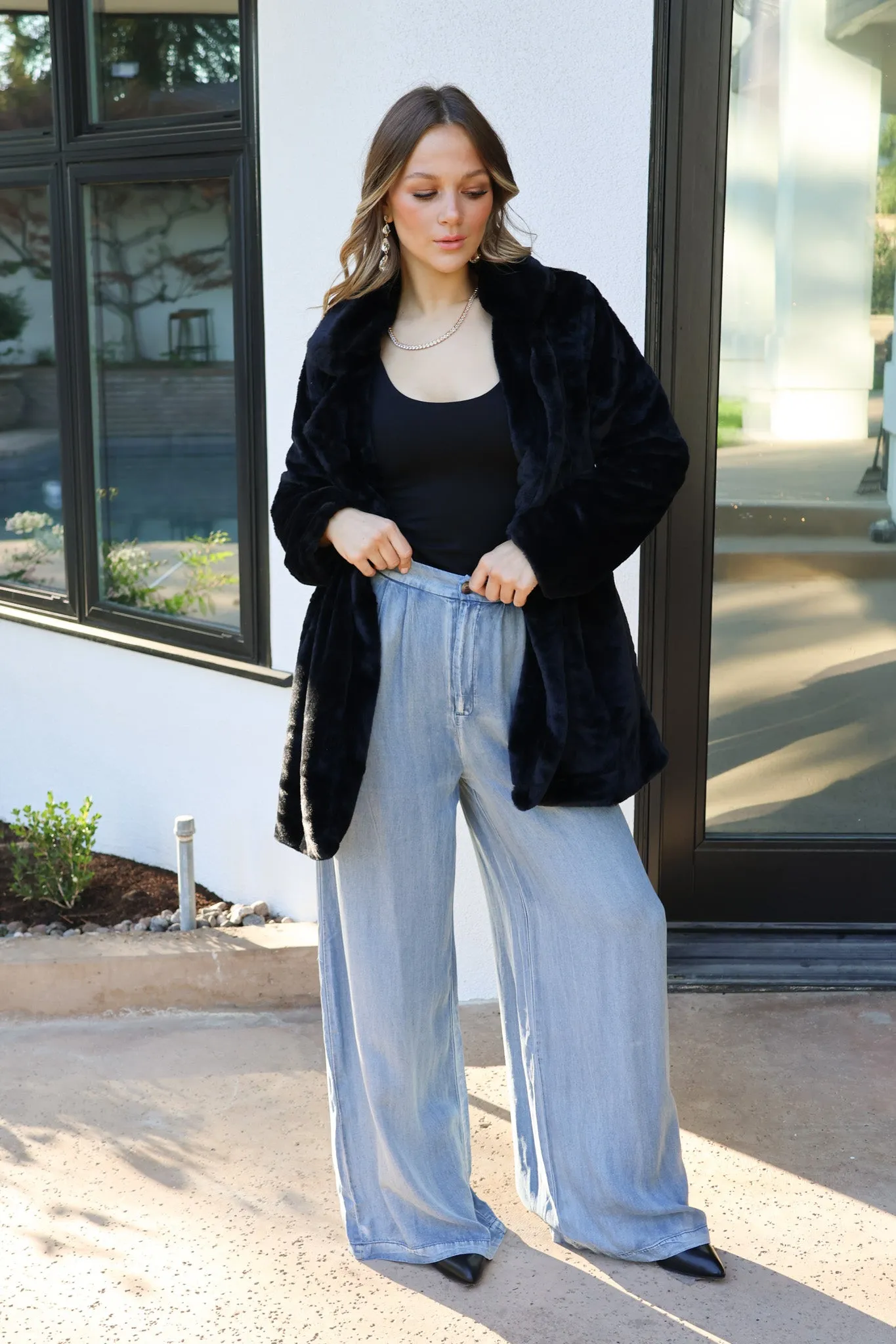 Kaylie Wide Leg Denim Pants