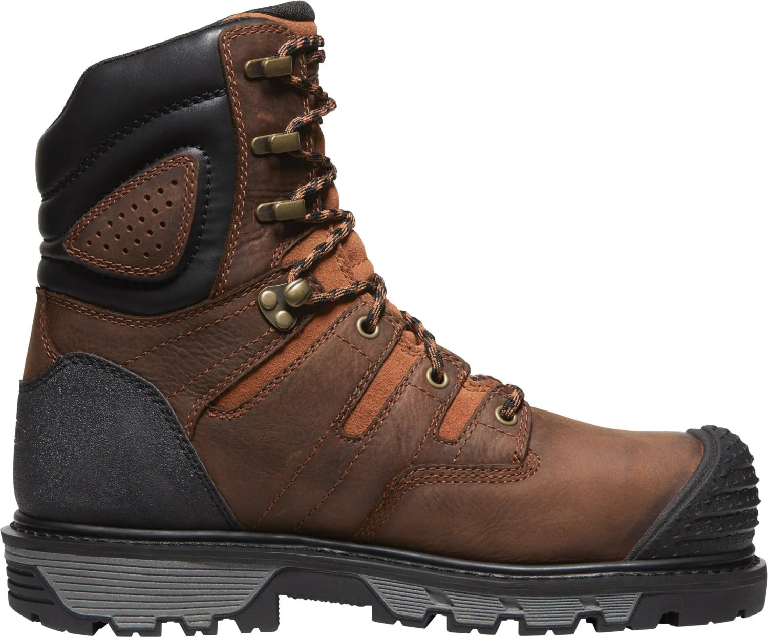 Keen Utility Mens Camden 8in WP CT Brown/Black Leather Work Boots