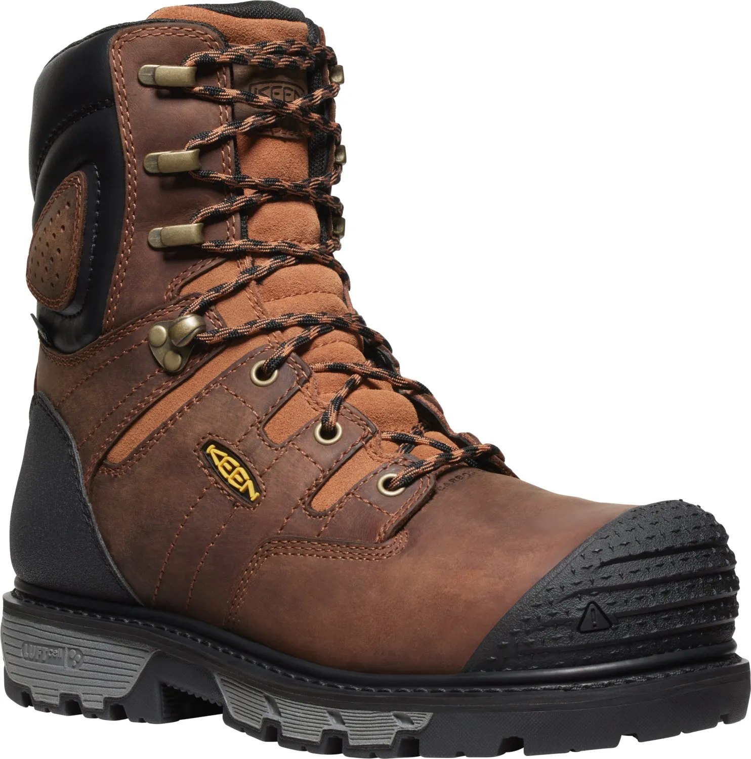 Keen Utility Mens Camden 8in WP CT Brown/Black Leather Work Boots