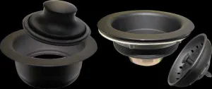 Keeney Black Sink Strainer and Garbage Disposal Flange & Stopper 4.5"