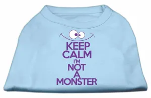 Keep Calm Screen Print Dog Shirt Baby Blue Sm (10)