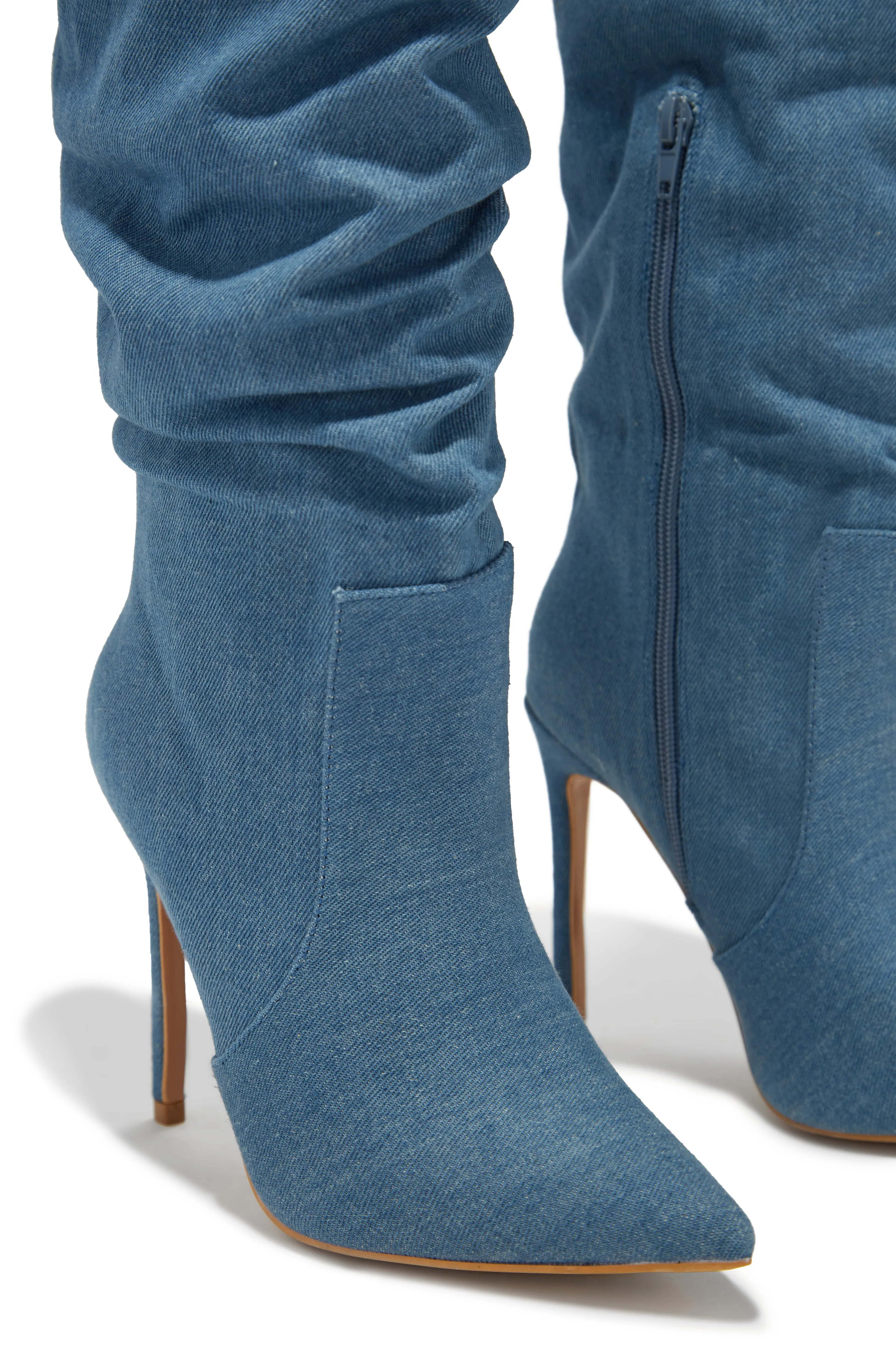 Keep My Cool High Heel Boots - Denim