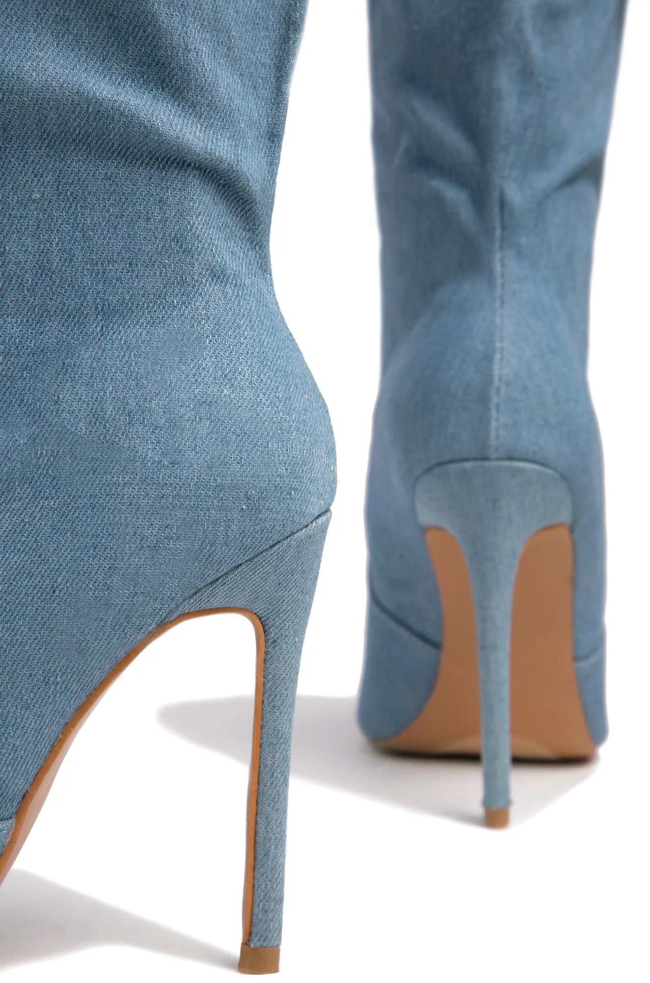 Keep My Cool High Heel Boots - Denim