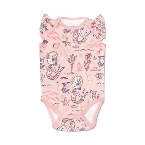 KeFe Flutter Sleeve Onesie - Pink Mermaid