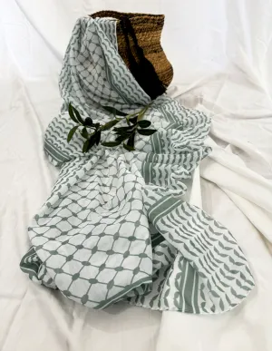 Keffiyeh Hijab - Olive