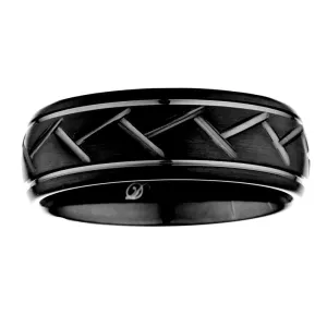 Kellee Designs Men's 8mm Black Tungsten Wedding Band