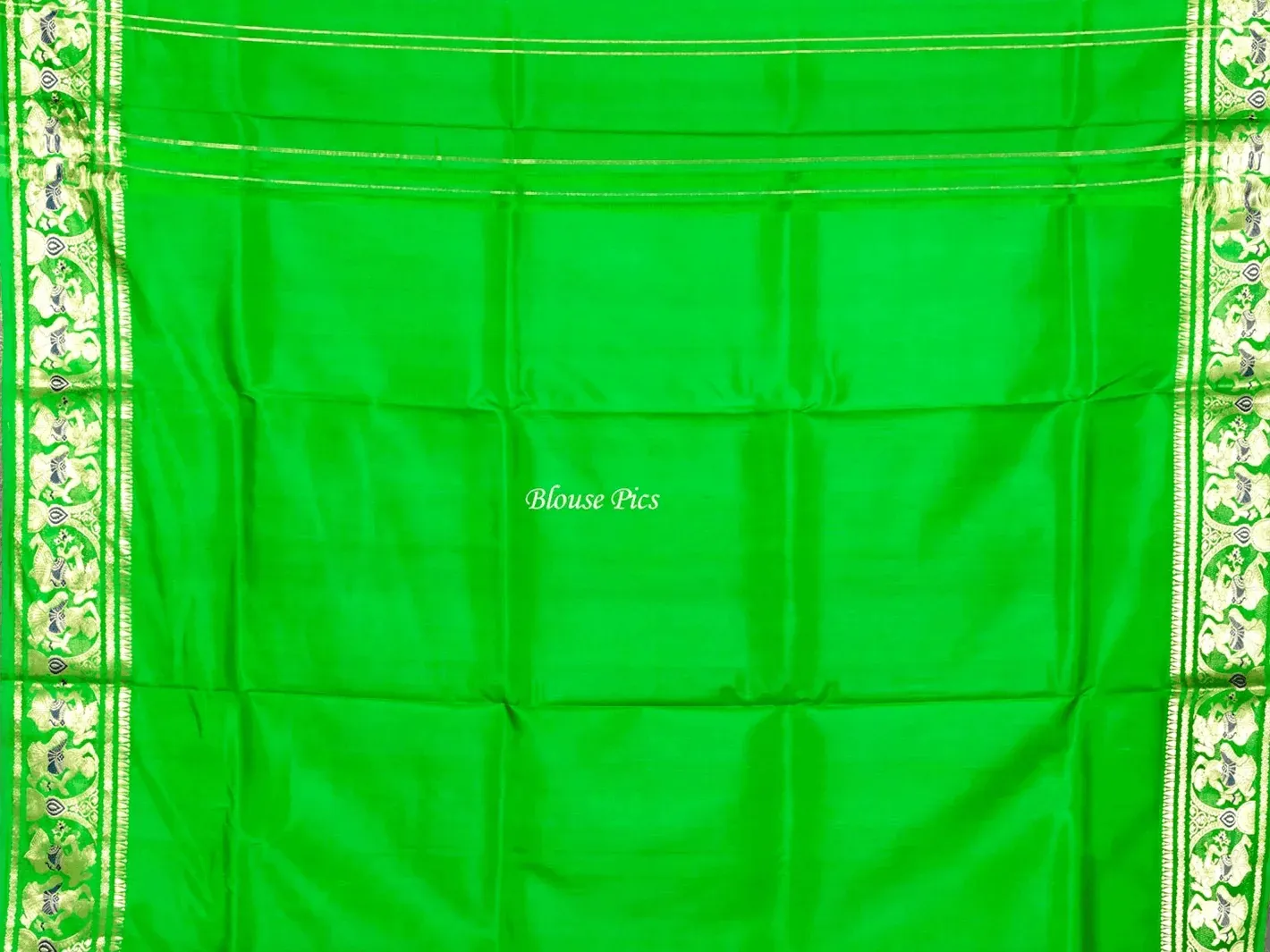 Kelly Green Traditional Swarnachari Silk Saree