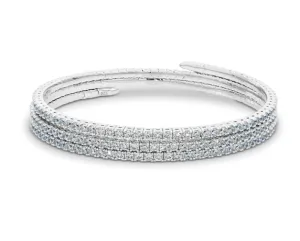 Kelly Waters Platinum Finish CZ Triple Strand Wraparound Bracelet (SI6020)