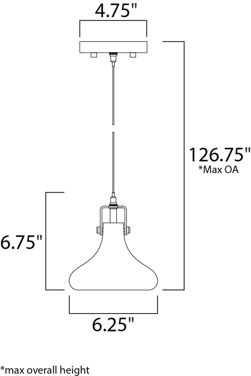 Kem 6.25" Single Light Pendant in Polished Chrome