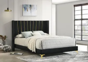 Kendall Upholstered Panel Bed Black