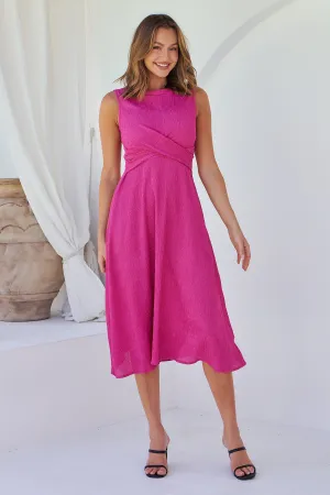 Kendra Sleeveless Pink Knot Front Evening Dress