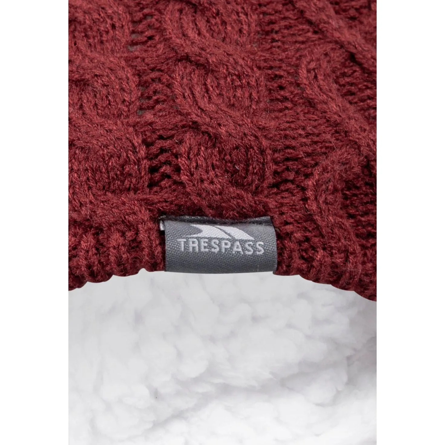 Kendra Women's Knitted Beanie Hat in Dark Cherry