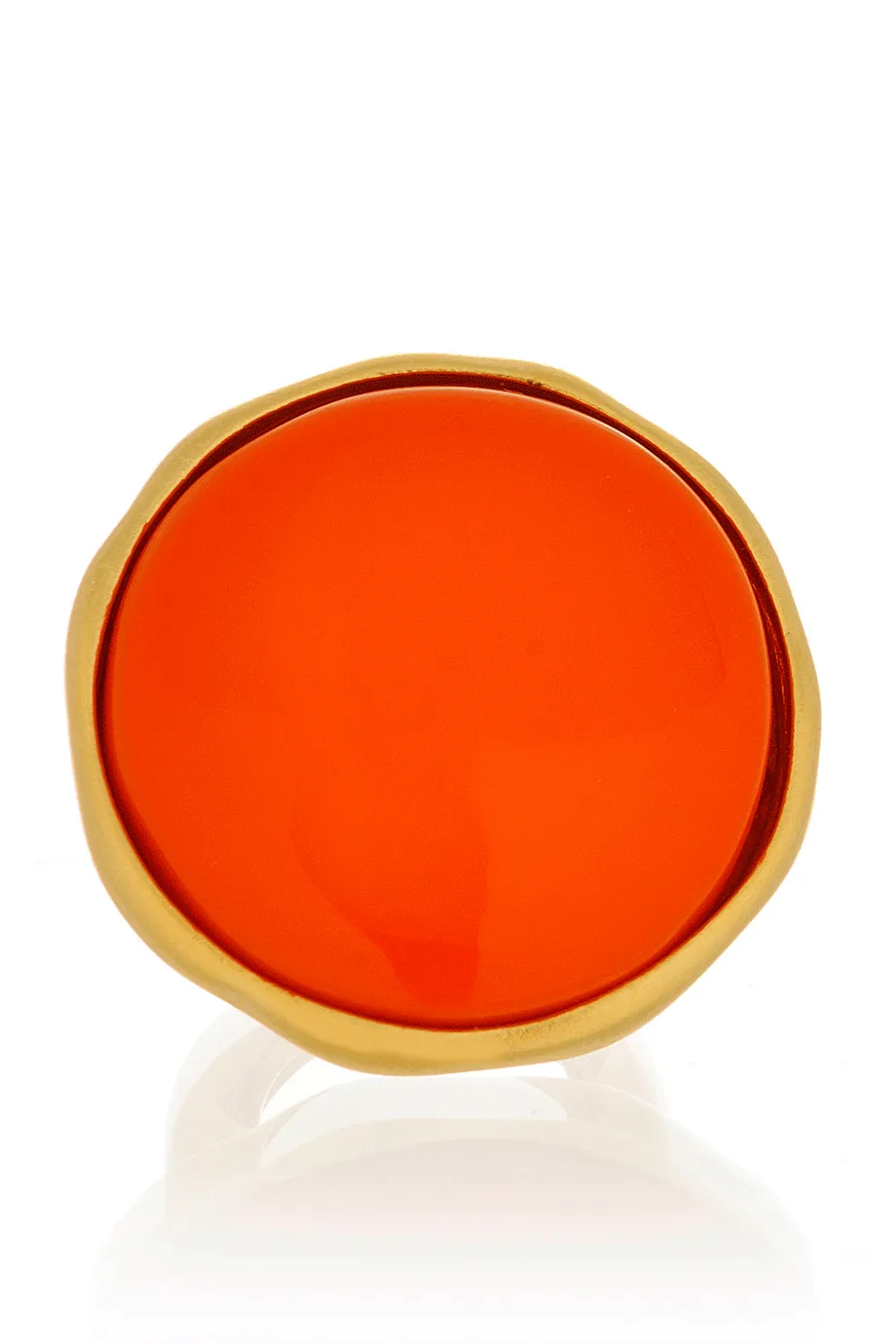 KENNETH JAY LANE BUTTON Satin Gold Coral Ring