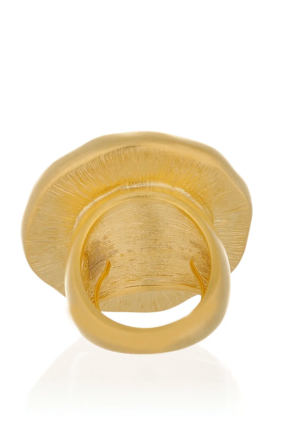 KENNETH JAY LANE BUTTON Satin Gold Coral Ring