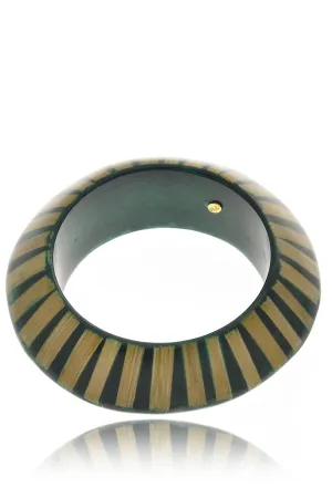 KENNETH JAY LANE ZEBRA Green Resin Bangle