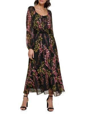 Kensie Floral Maxi Dress, Black