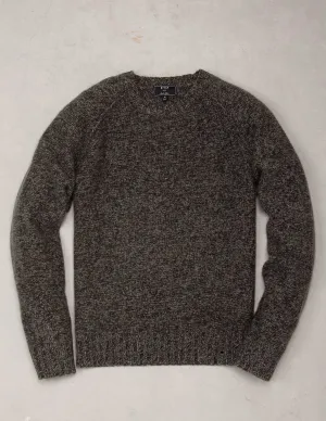 Kent Wool Crewneck Sweater in Brown Marl