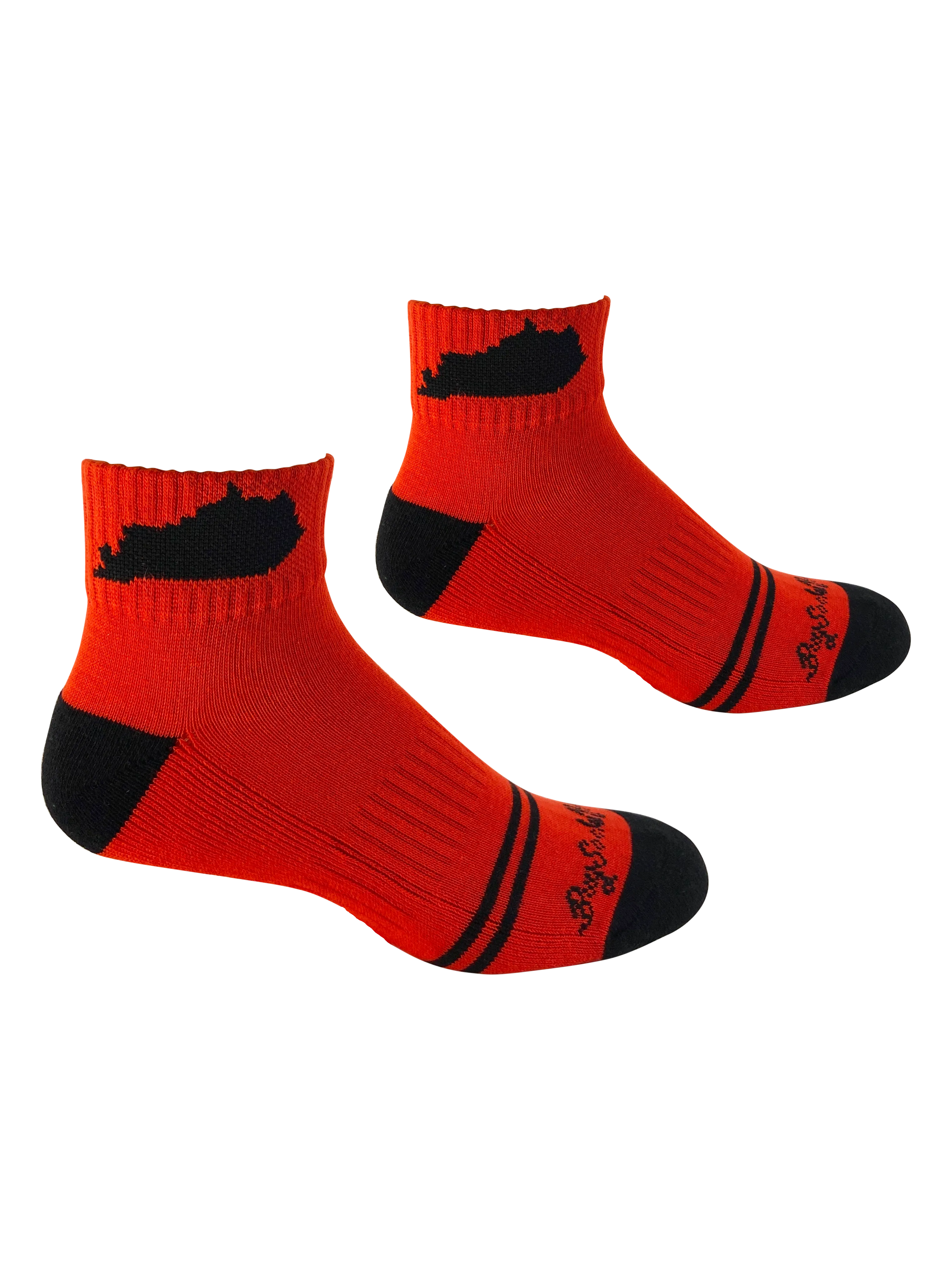 Kentucky Shape Ankle Sock Red and Black