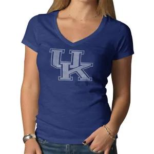 Kentucky Wildcats 47 Brand Scrum Basic Bleacher Blue Womens V-Neck T-Shirt