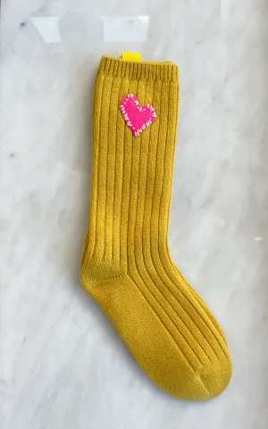 Kerri Rosenthal - Patchwork Love Morning Cashmere Socks in Golden