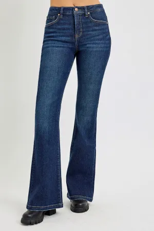 kesley RISEN Full Size High Rise Flare Jeans with Pockets