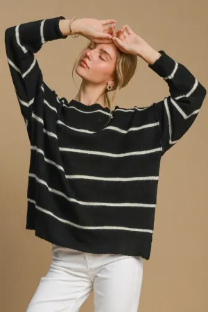 kesley Wool Blend Striped Round Neck Sweater