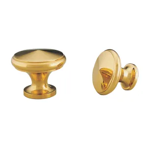 KETHY BK31 CABINET KNOB DIMPLE BRASS 30MM