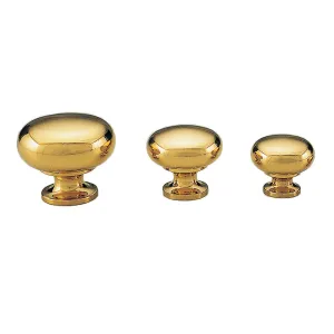 KETHY CABINET KNOB BK32 MUSHROOM SOLID BRASS 38MM