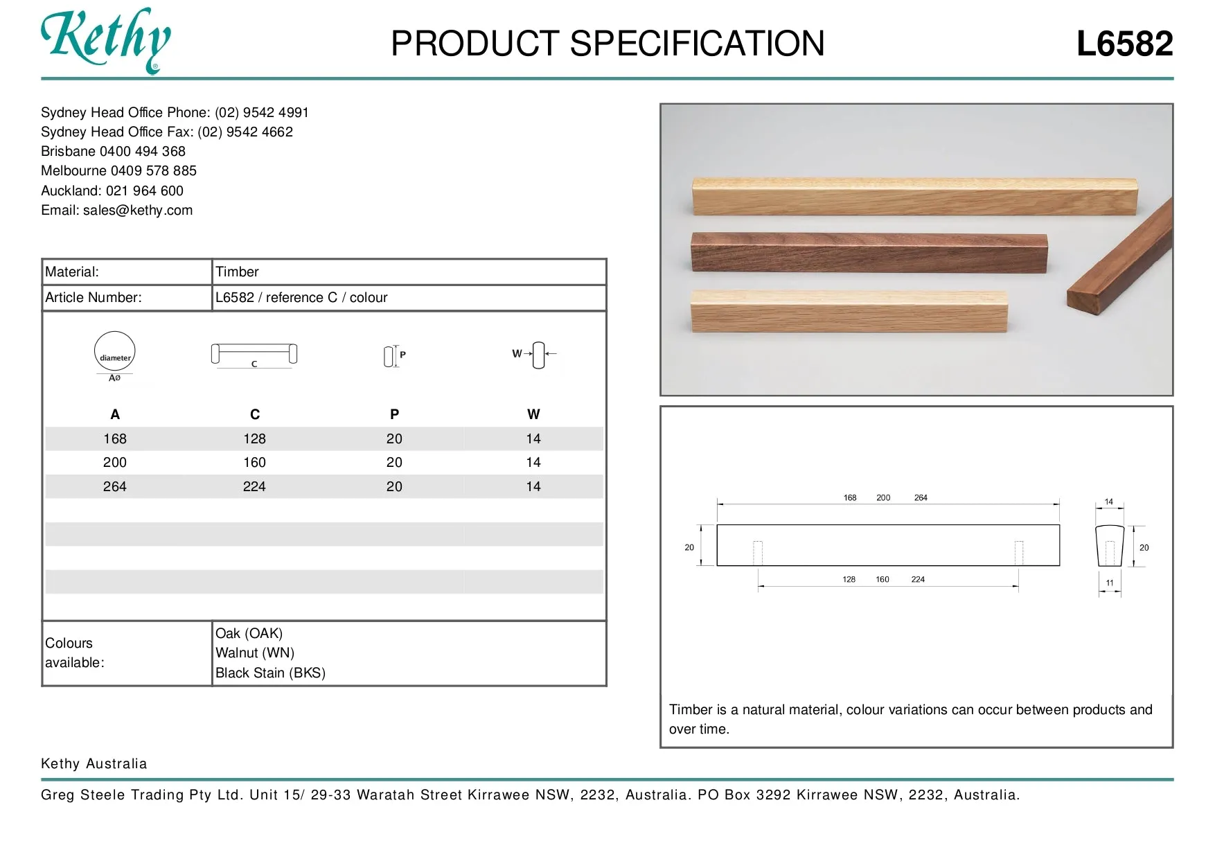 KETHY L6582 CABINET TRIM HANDLE 128MM