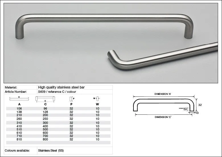 KETHY S609 CABINET STAINLESS STEEL HANDLE