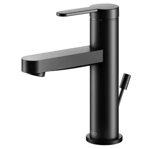 Keuco IXMO Flat Single Lever Basin Mixer 100 with Pop-Up Waste in Matt Black - 59502373000