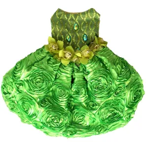 Key Lime Green Sequin Taffeta Dog Gown