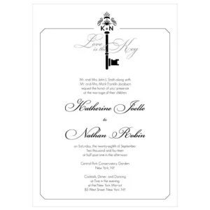 Key Monogram Invitation Black