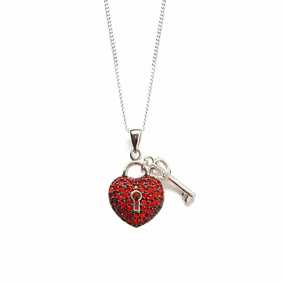 Key To My Heart Pendant in Red