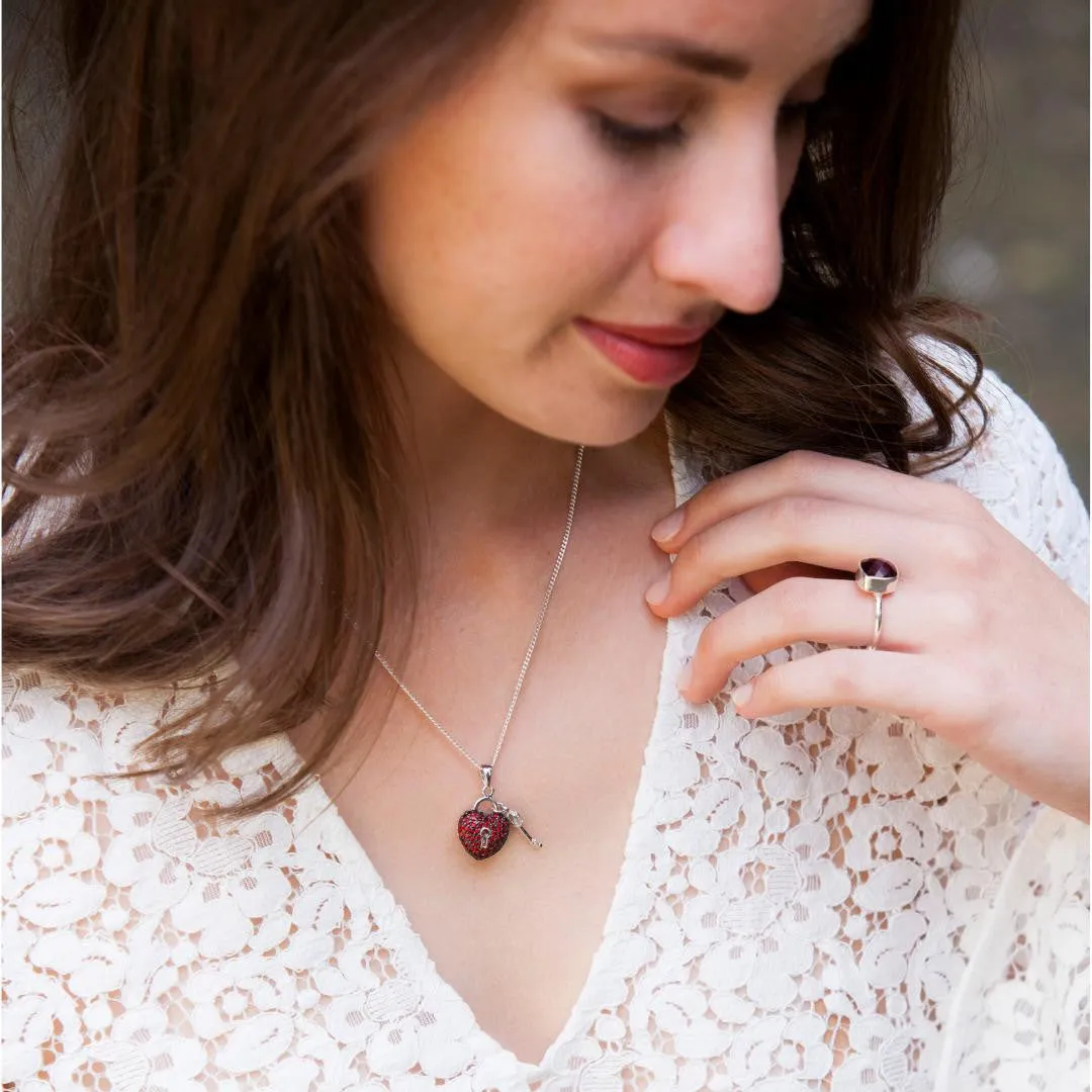 Key To My Heart Pendant in Red