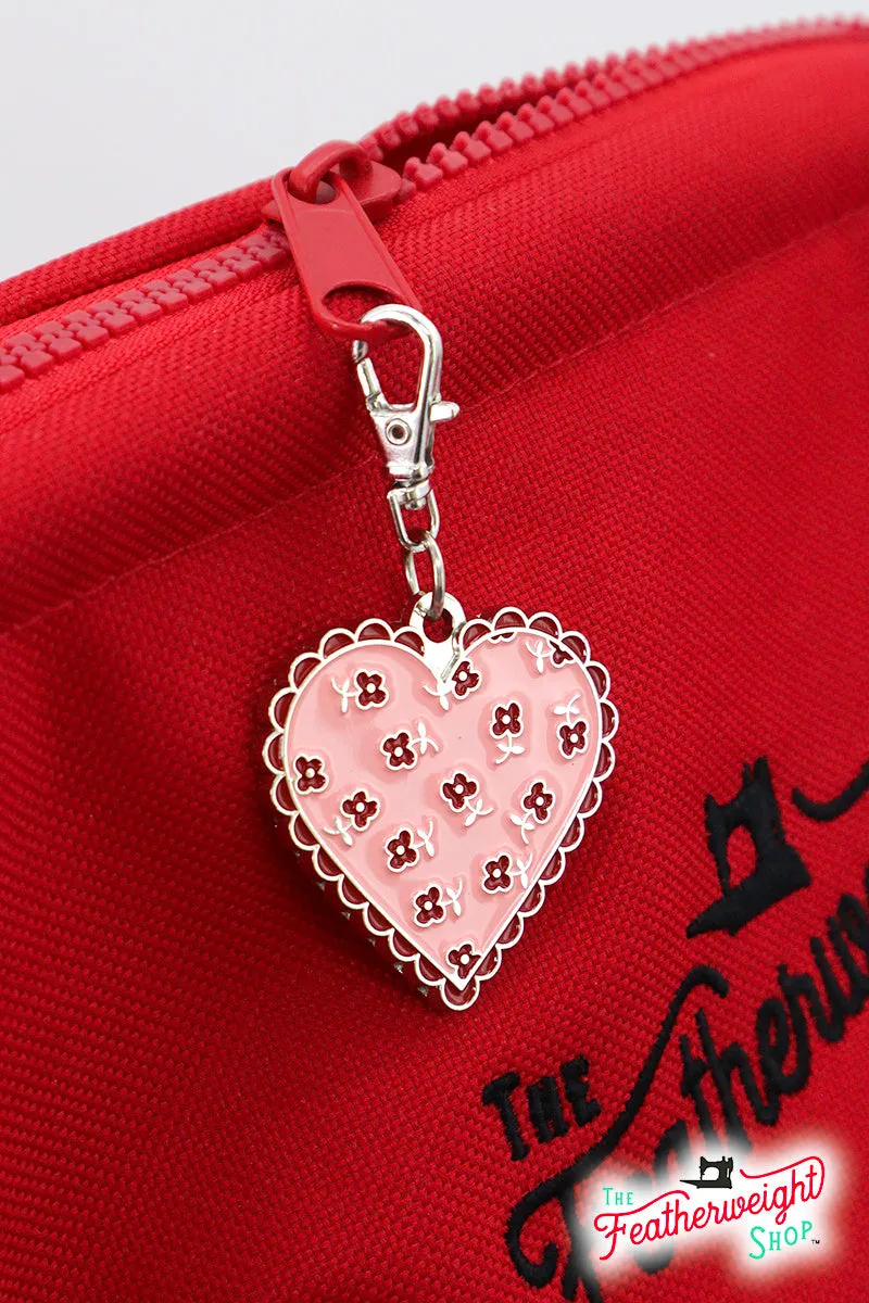 Keyring & Keychain Enamel Charm, HEART by Lori Holt