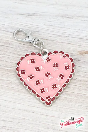 Keyring & Keychain Enamel Charm, HEART by Lori Holt