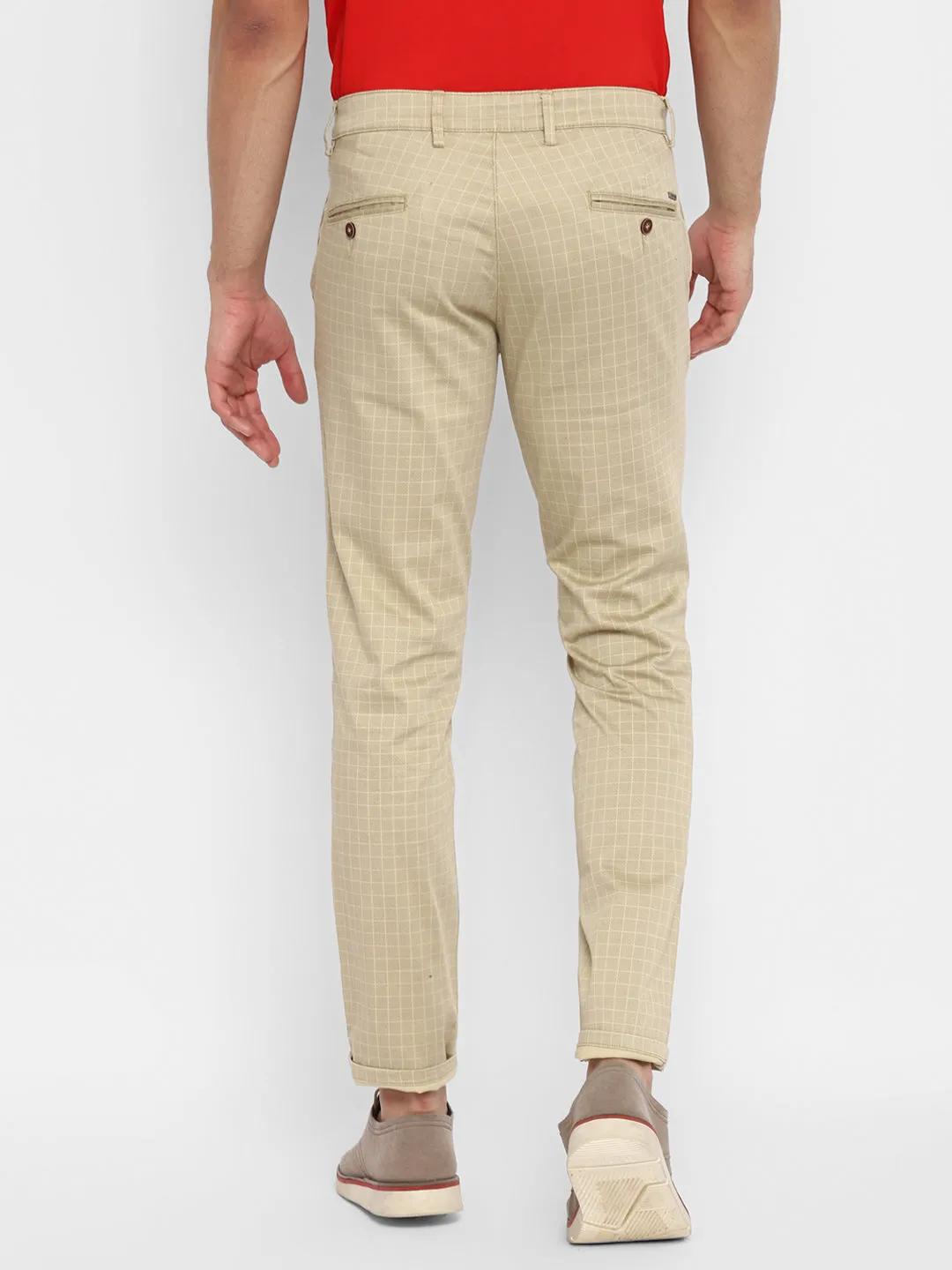 Khaki Checked Ultra Slim Fit Trouser