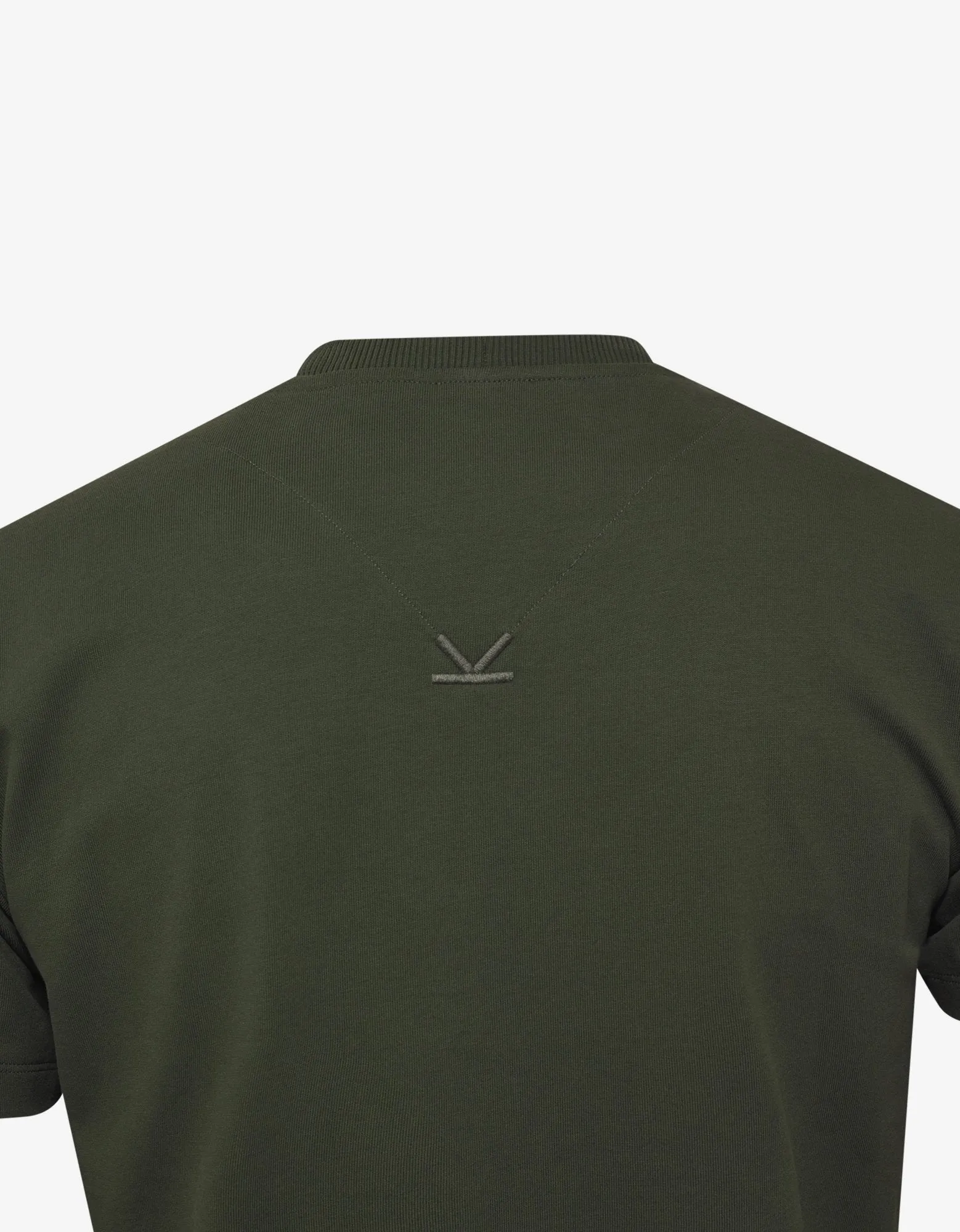 Khaki Logo Embroidery T-Shirt