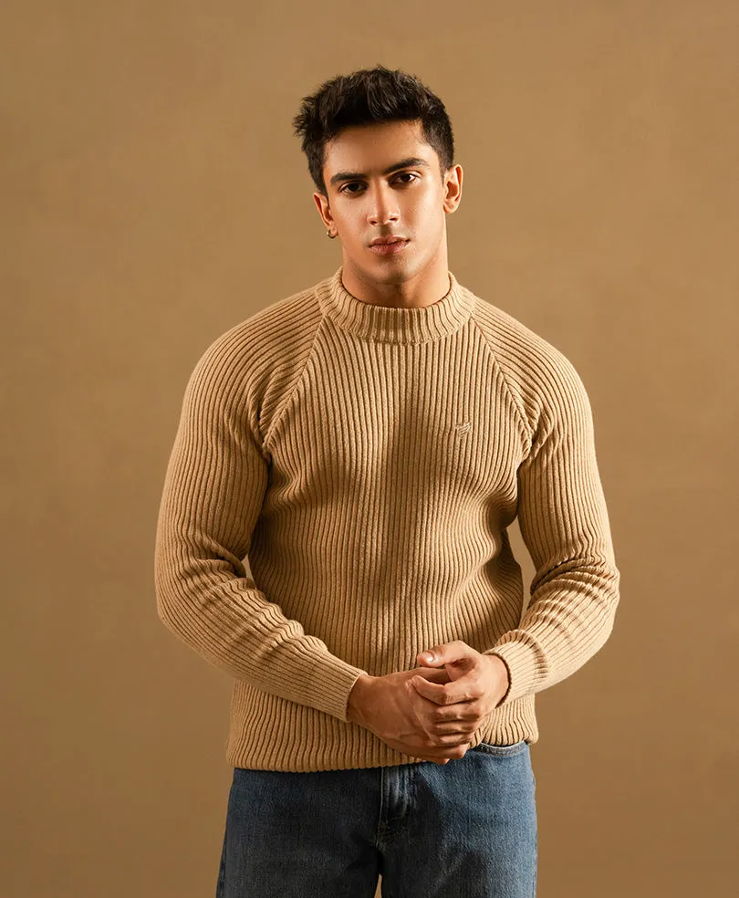 Khaki Mock Neck Sweater