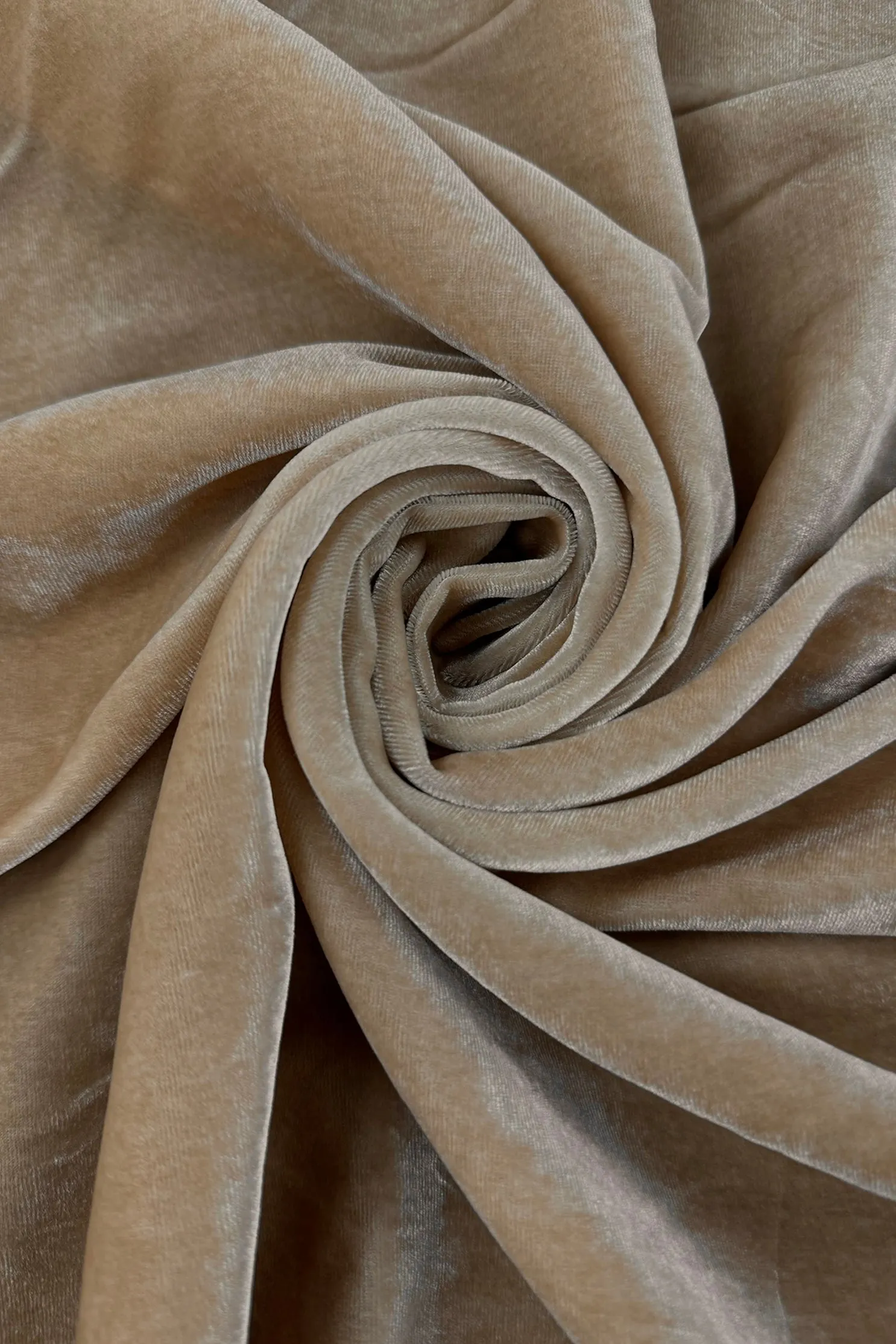 Khaki Silk Rayon Velvet Fabric