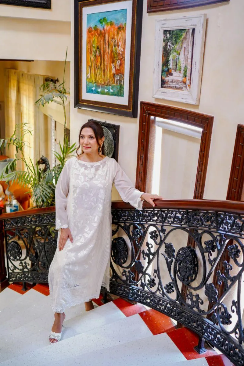 Khayal by Shaista Hasan - Embroidered lace delight - Off-White - 2 Piece