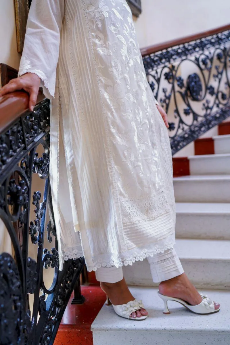 Khayal by Shaista Hasan - Embroidered lace delight - Off-White - 2 Piece