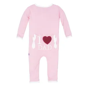 KicKee Pants Applique Coverall with Zipper - Lotus I Love Dad