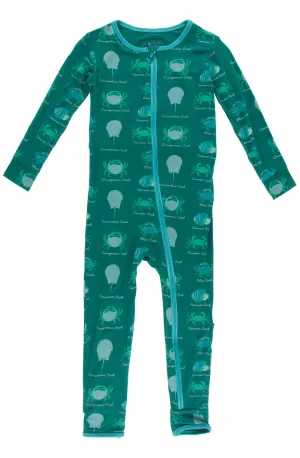 KicKee Pants Cedar Crab Types Coverall with Zipper