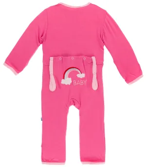 KicKee Pants Flamingo Rainbow Baby Applique Coverall with Snaps