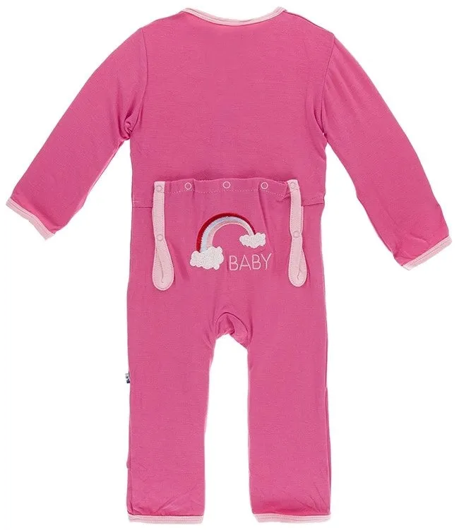 KicKee Pants Flamingo Rainbow Baby Applique Coverall with Snaps