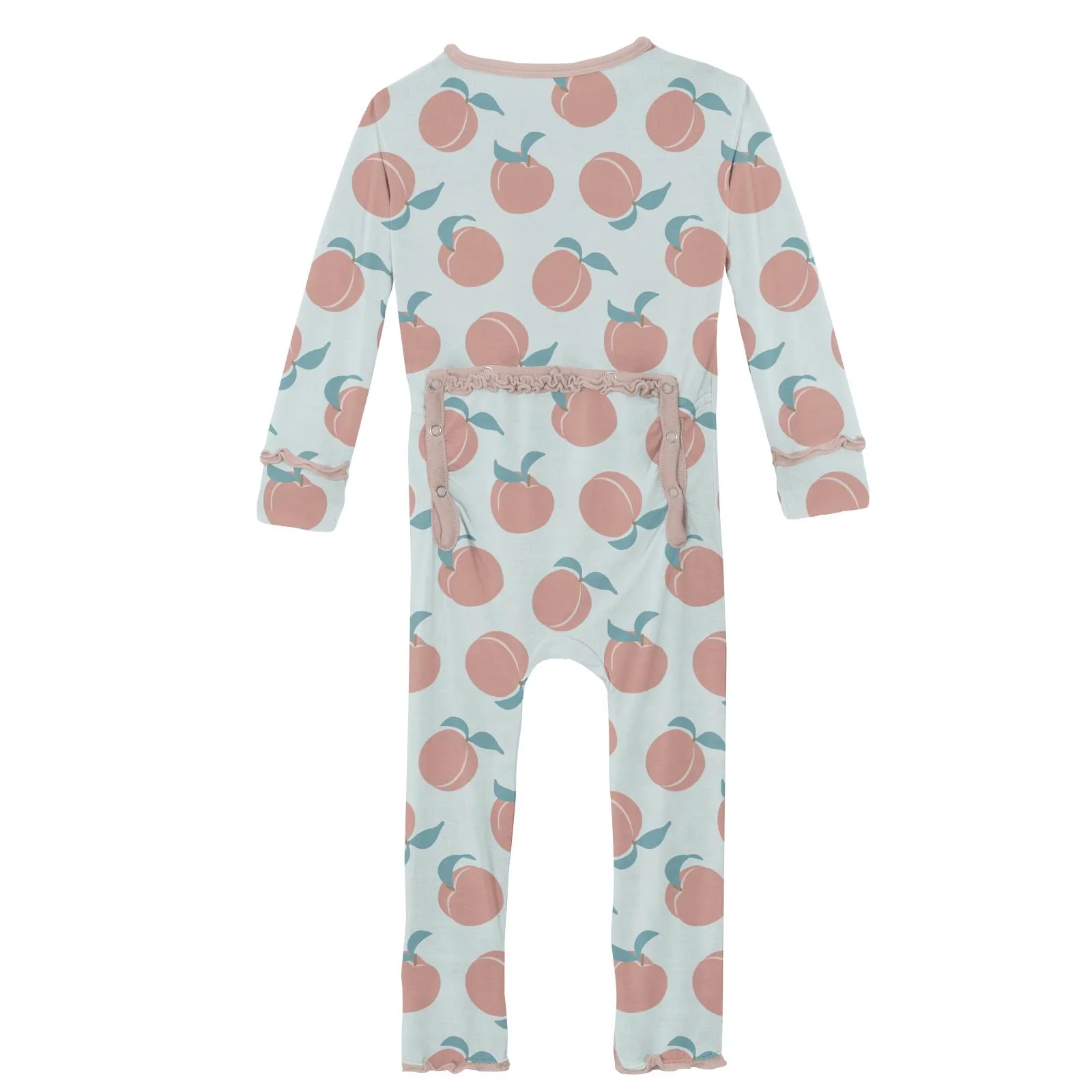 KicKee Pants Fresh Air Peaches Muffin Ruffle Coverall with Zipper