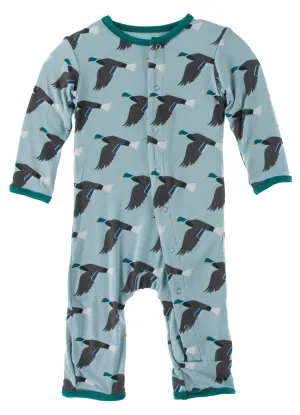 KicKee Pants Jade Mallard Duck Coverall with Snaps